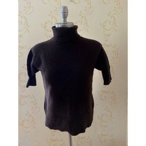 Ladies Size Small Petite Sutton Studio Brown 100% Cashmere Sweater